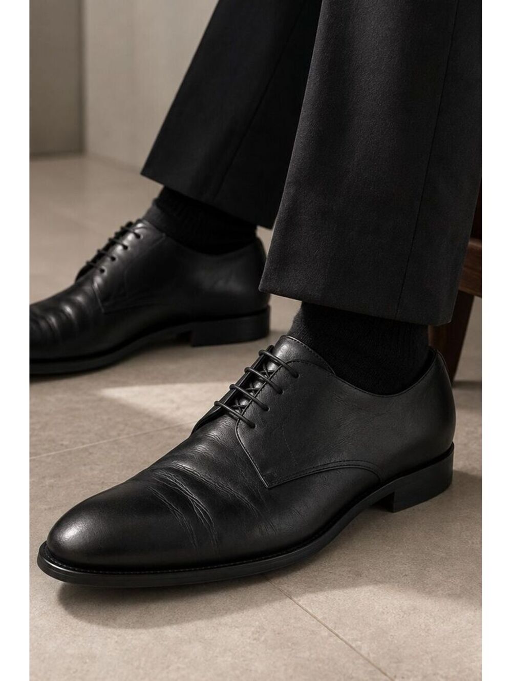Vintage Givenchy G 641 Men's Black Leather Oxford Derby Dress Shoes 45 (US 11)